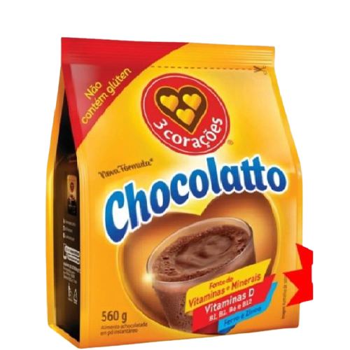 ACHOCOLATADO PO 3 CORACOES CHOCO 5S 560G