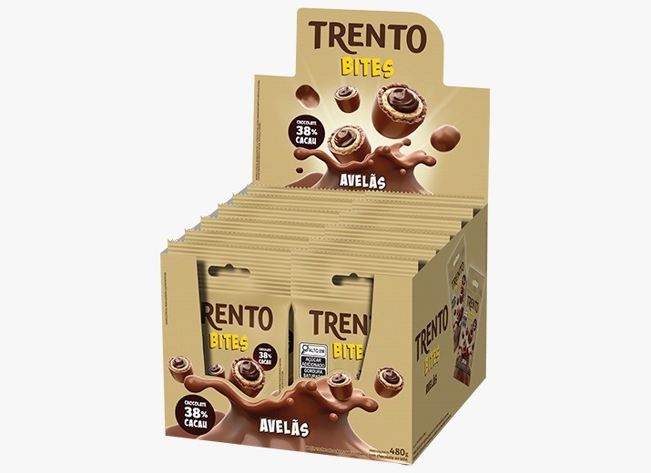 CHOC. TRENTO 40G BITES AVELA AO LEITE
