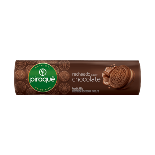 BISCOITO PIRAQUE RECHEADO 160 G CHOCOLA