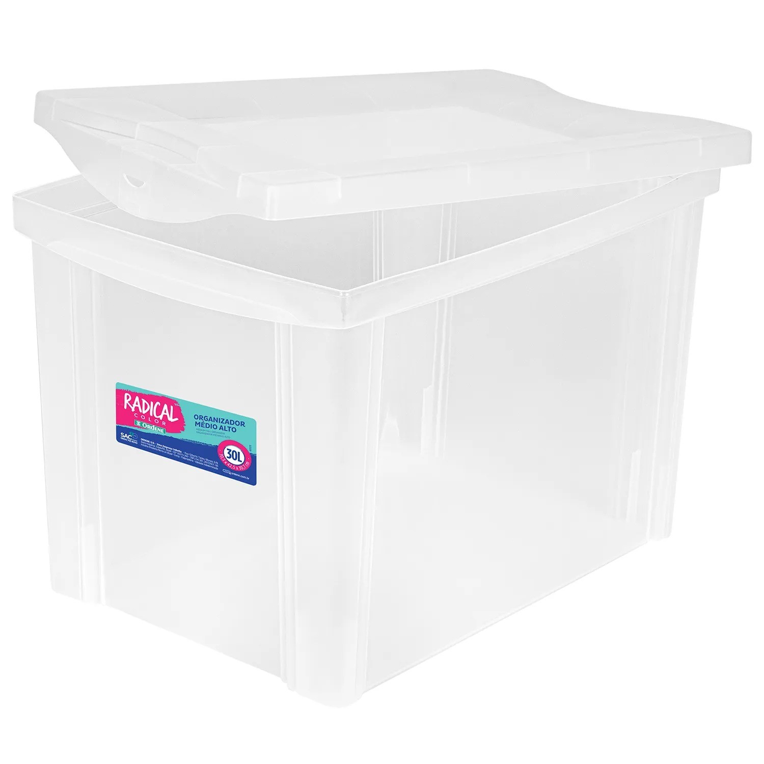 ORGANIZADOR PLASTICO CRISTAL 30L ORDENE