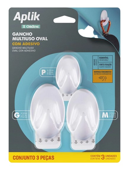 APLIK CJTO GANCHO PLAST OVAL PMG ORDENE