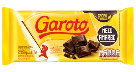 CHOCOLATE GAROTO BARRA MEIO AMARGO 80G