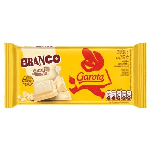 CHOCOLATE GAROTO BARRA CHOC BRA 80G