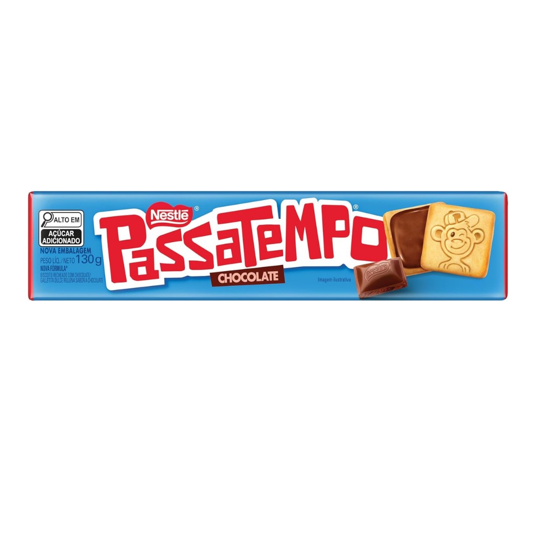 BISCOITO PASSATEMPO RECHE CHOC 130G