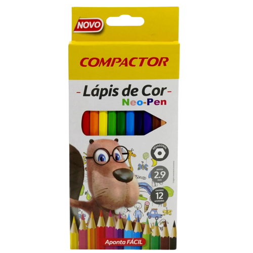 LAPIS DE COR COMPACTOR MADEIRA 12UN