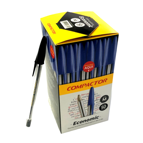 CANETA ESFEROGRA. COMPACTOR PRETA 50UN