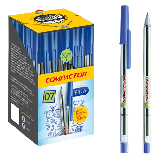 CANETA ESFER. 07 COMPACTOR AZUL 50UN