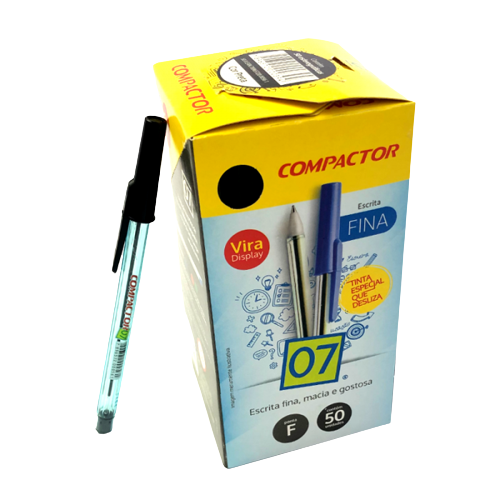 CANETA ESFER. 07 COMPACTOR PRETA 50UN