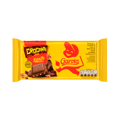 CHOCOLATE GAROTO BARRA CROCANTE 80G