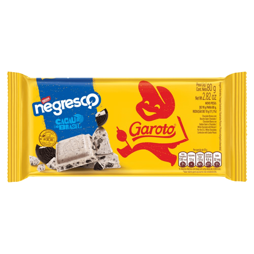 CHOCOLATE GAROTO BARRA NEGRESCO 80G
