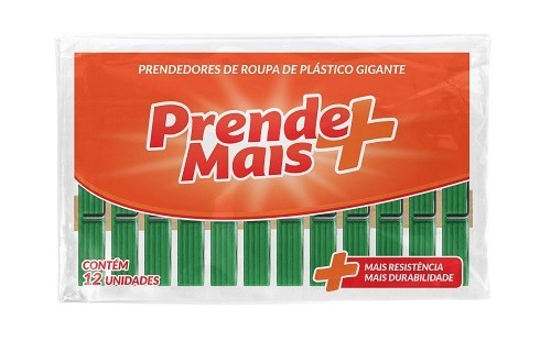 PRENDEDOR DE ROUPA PREND MAIS 12UN PLAST