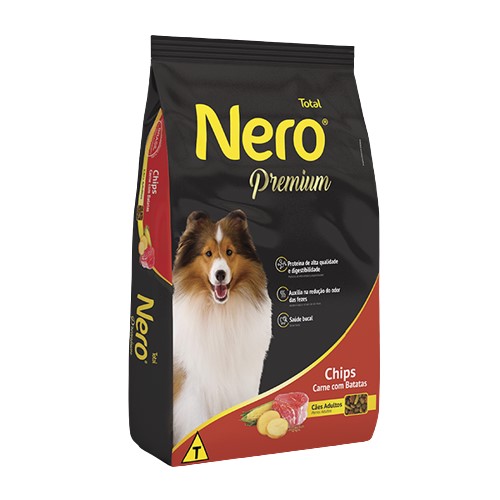RACAO NERO PREM CHIPS CRN&BAT 15 KG