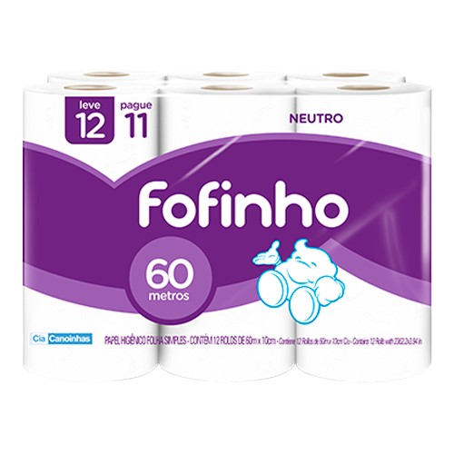 CN PAPEL HIG. 8X12 FOFINHO FS NEUTRO 60M