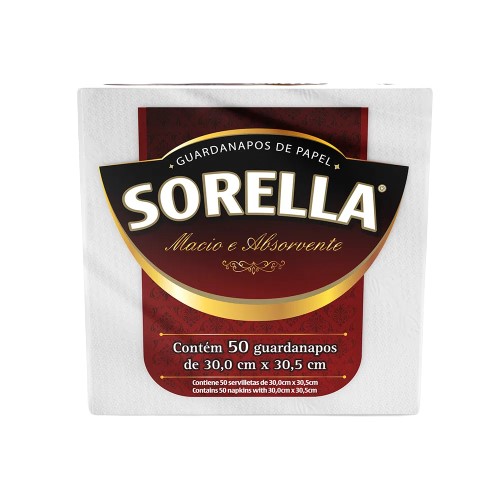 CN GUARDANAPO SORELLA GRA 30X30,5CM 50FL