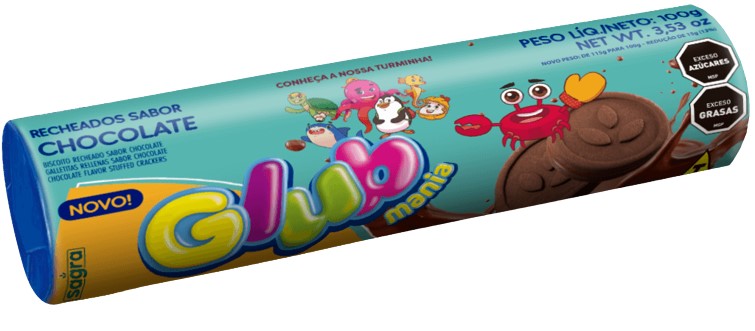 BISCOITO RECH. GLUB CHOCOLATE 100G