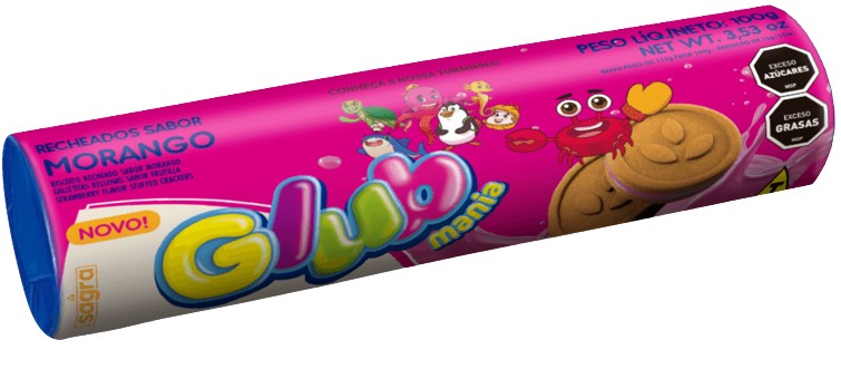 BISCOITO RECH. GLUB MORANGO 100G