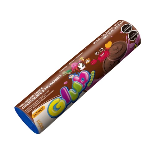 BISCOITO RECH. GLUB CHOCO&MORANGO 100 G