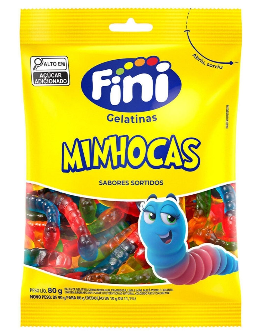 FI BALA GELATINA FINI MINHOCAS 80G