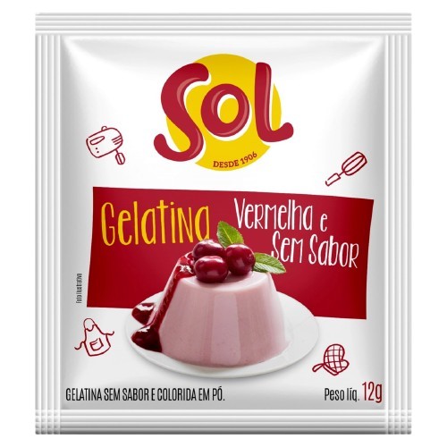 JM GELATINA SOL VERMELHA SEM SABOR 12 G