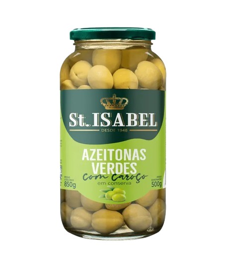 AZEITONA INTEIRA SANTA ISABEL VD 500 G