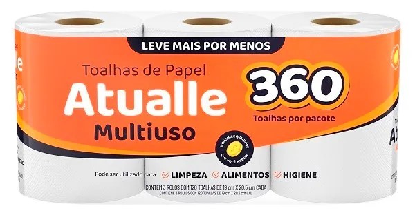 TOALHA DE PAPEL ATUALLE 3X120 360FLS