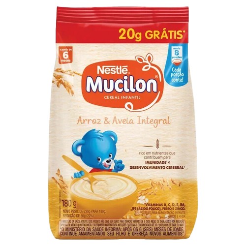 MINGAU MUCILON ARROZ AVEIA 180 G PROMO