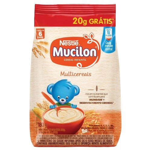 MINGAU MUCILON MULTICEREAIS 180 G PROMO