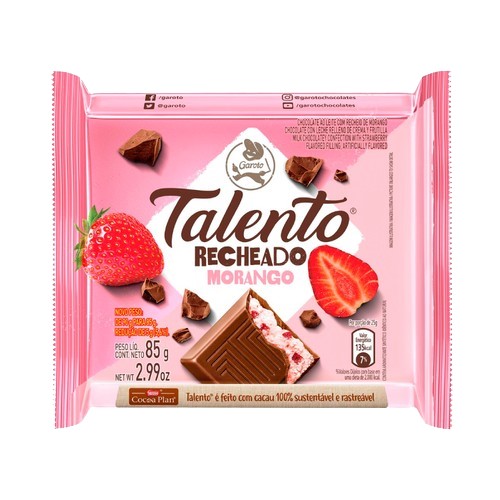 TALENTO GAROTO 85 G MORANGO