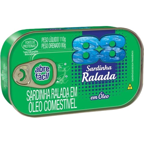 SARDINHA RALADA LATA OLEO 88 110 G 