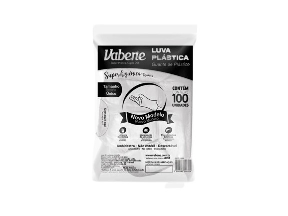 LUVA PLASTIVA VEBENA 100UN