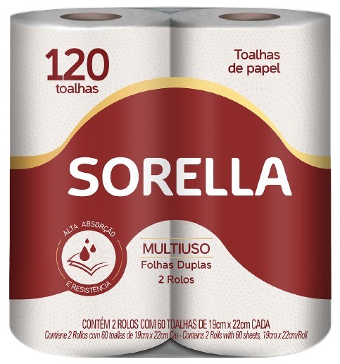 CN TOALHA DE PAPEL SORELLA FD 12X2 60 F