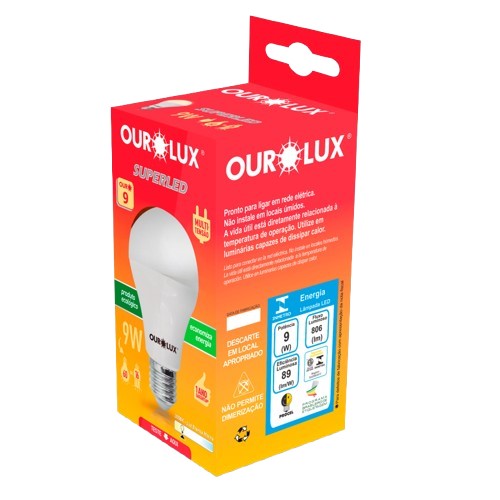 LAMPADA SUPERLED OUROLUX 9W 3000K