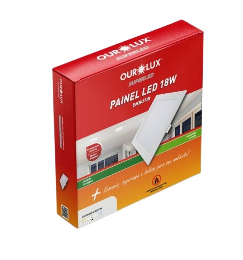 PAINEL LED QUAD. EMB OUROLUX 18W 6500K