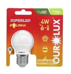LAMPADA SUPERLED OUROLUX BOLINHA 4W 2700