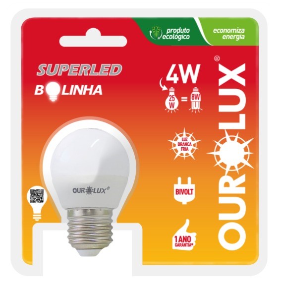 LAMPADA OUROLUX BOLINHA S30 4W 6500K