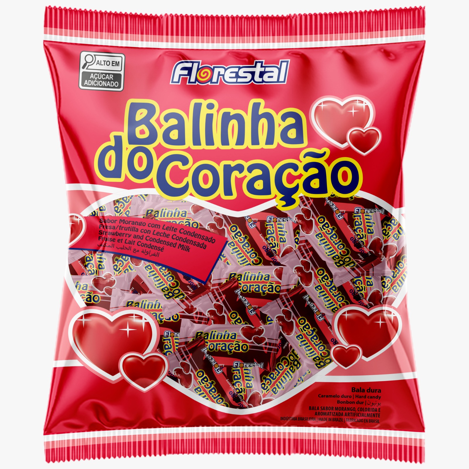 BALINHA CORACAO MORANGO 500G