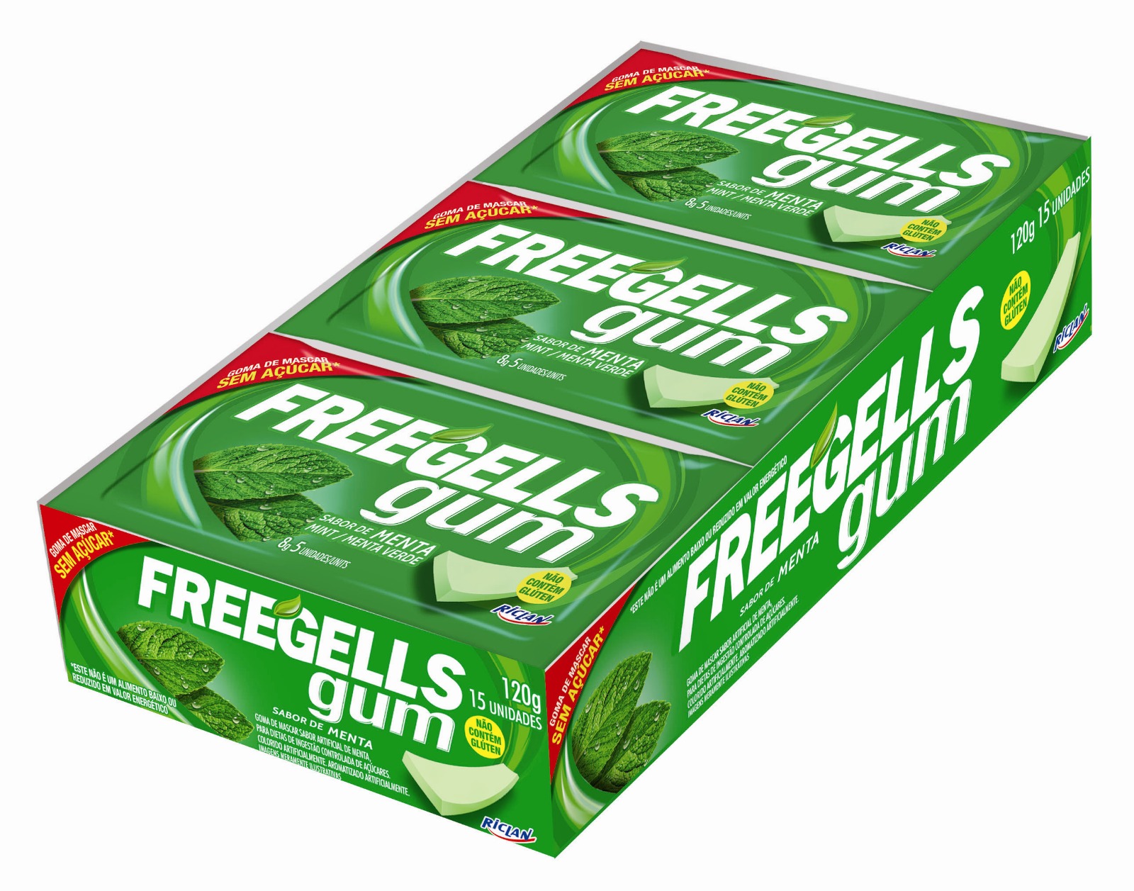 CHICLETE FREEGELLS GUM MENTA 8 G