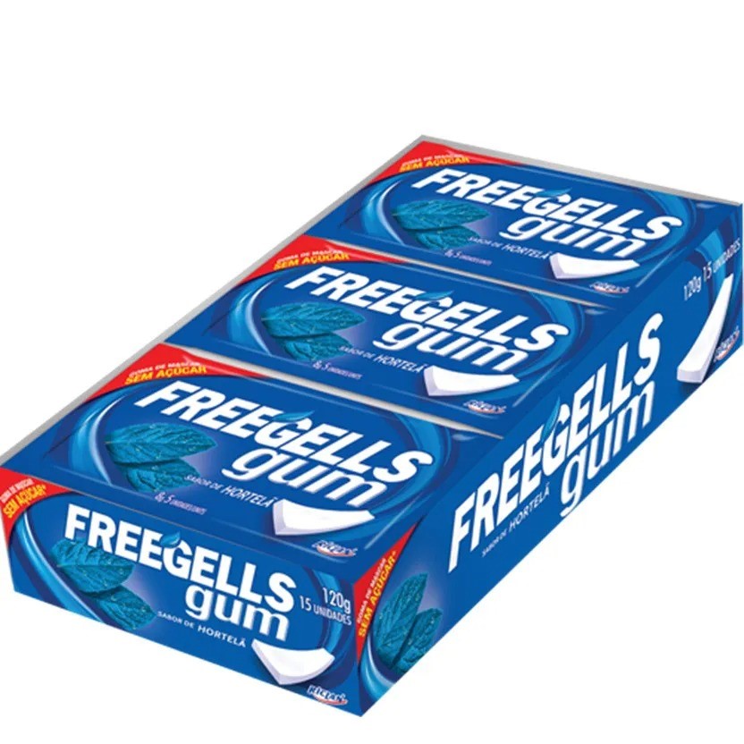 CHICLETE FREEGELLS GUM HORTELA 8 G