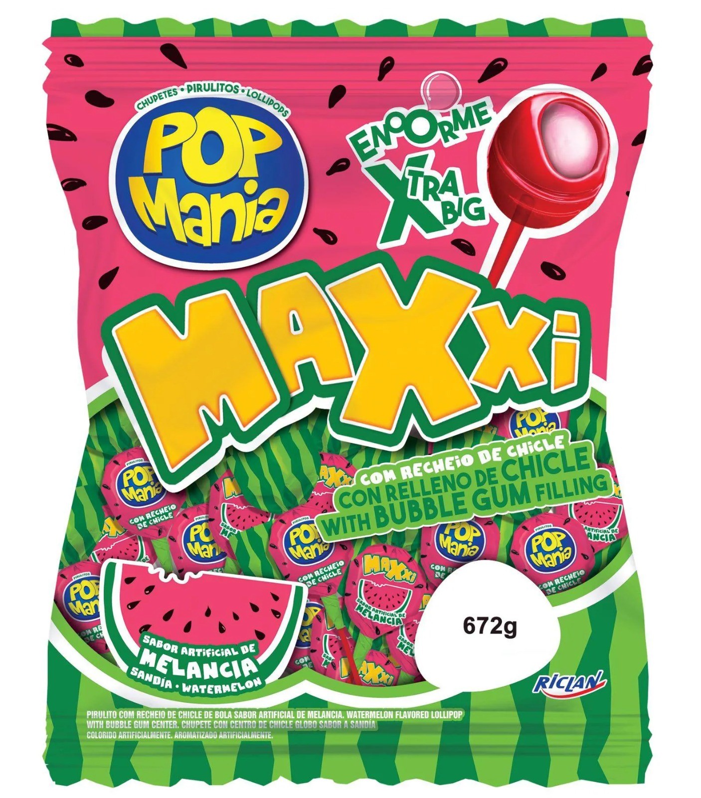 PIRULITO POP MANIA MAXXI MELANCIA 672 G