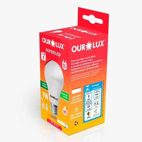 LAMPADA SUPERLED TUBE OUROLUX 9W 6500K