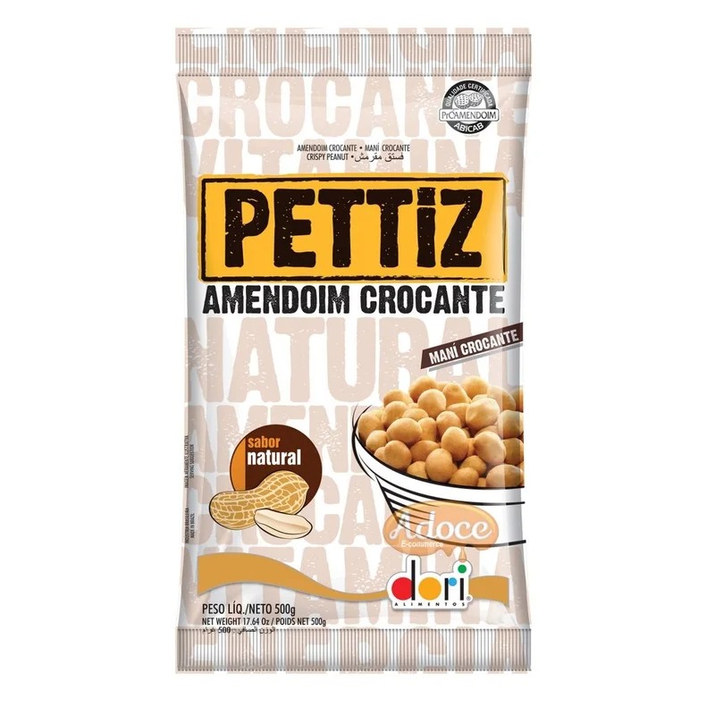 AMENDOIM PETTIZ NATURAL CROC DORI 500 G
