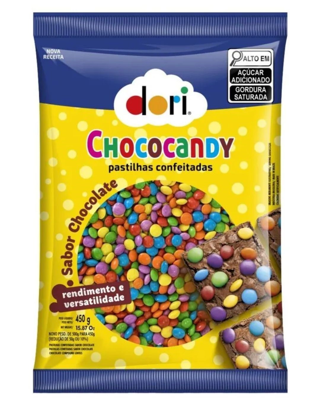 PASTILHA CONFEITO CHOCOCANDY COLOR 450G