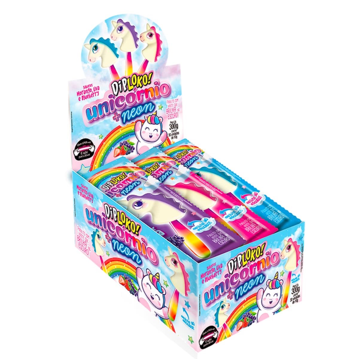 PIRULITO DIP LOKO NEON UNICORNIO 10G