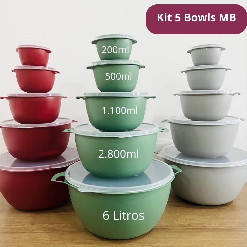 KIT MB BOWL 5 PEÇAS M TIGELA PLAST