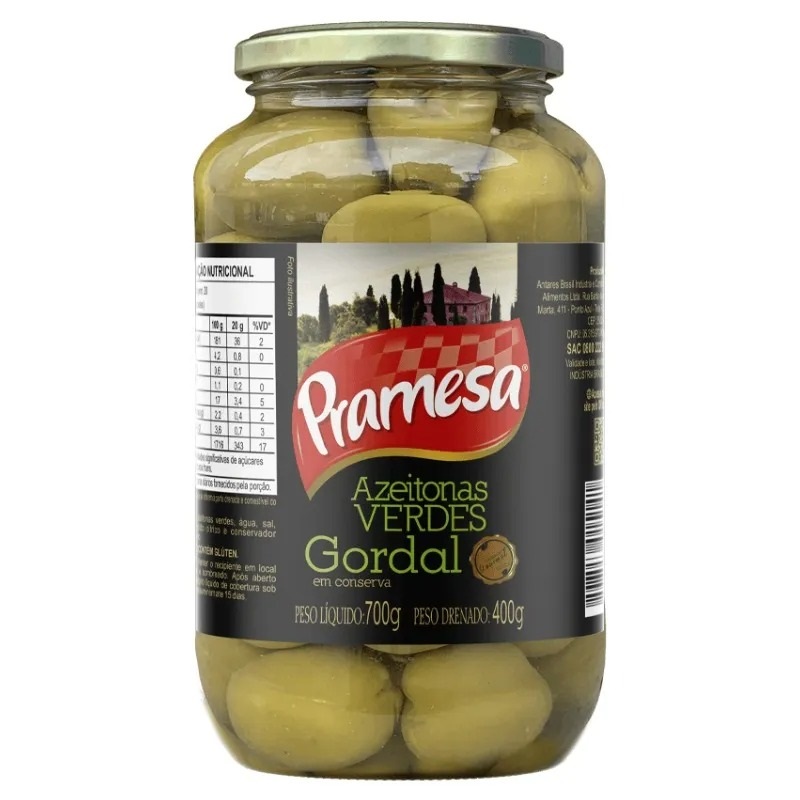 AZEITONA VERD C/CARO GORDAL 400G PRAMESA