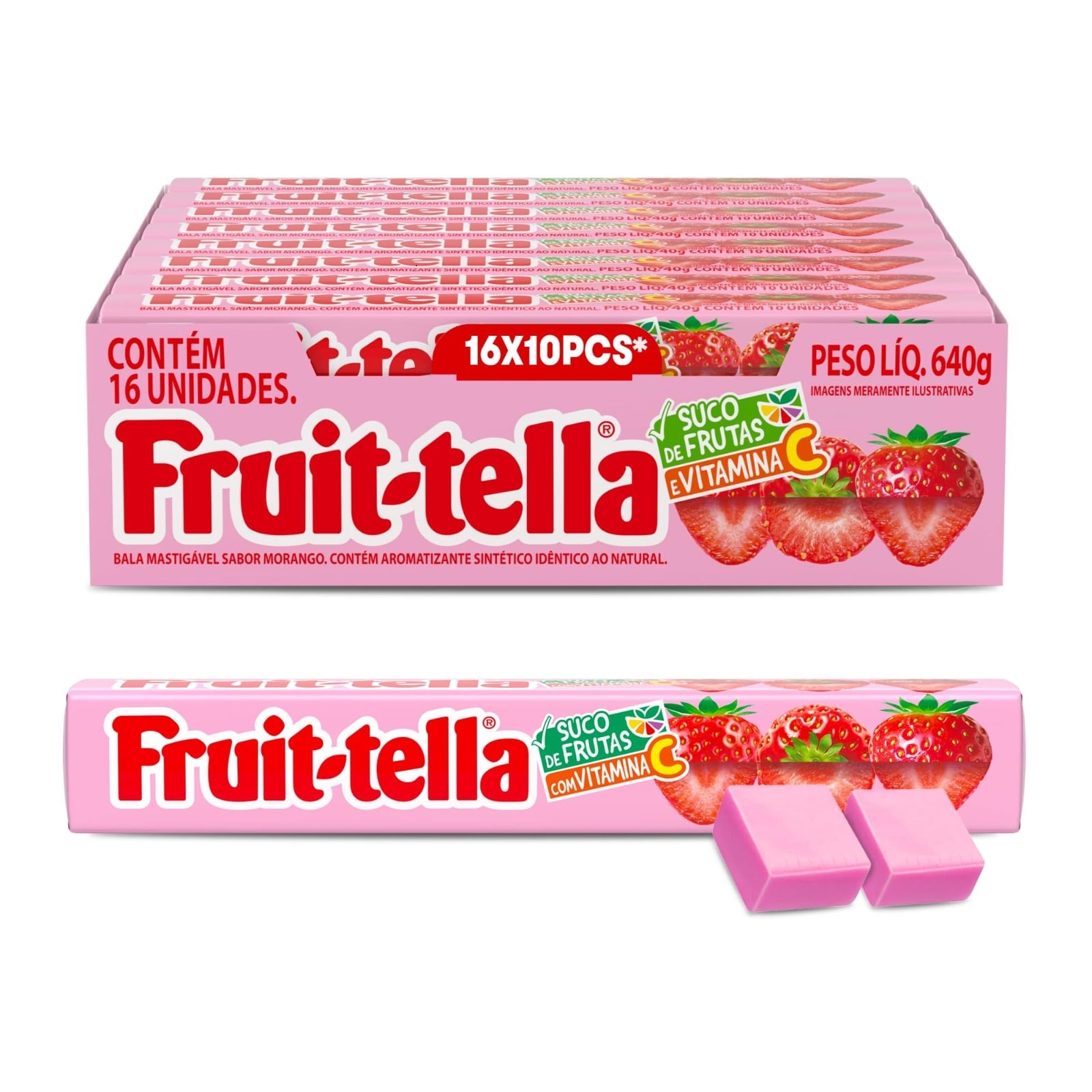 BALA FRUITTELLA MAST MORANGO VIT C 40 G