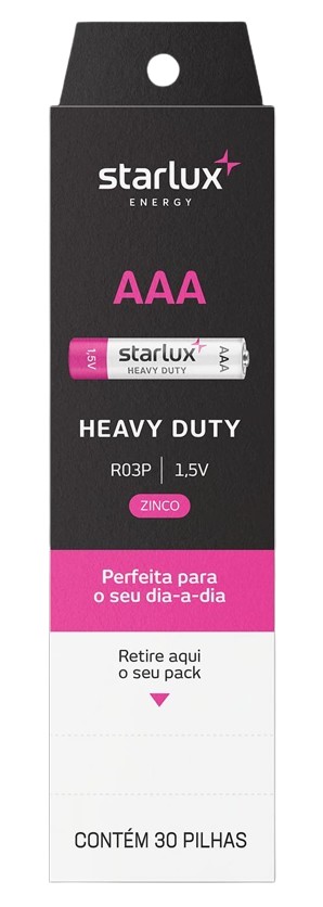PILHA COMUM AAA 15X2 STARLUX
