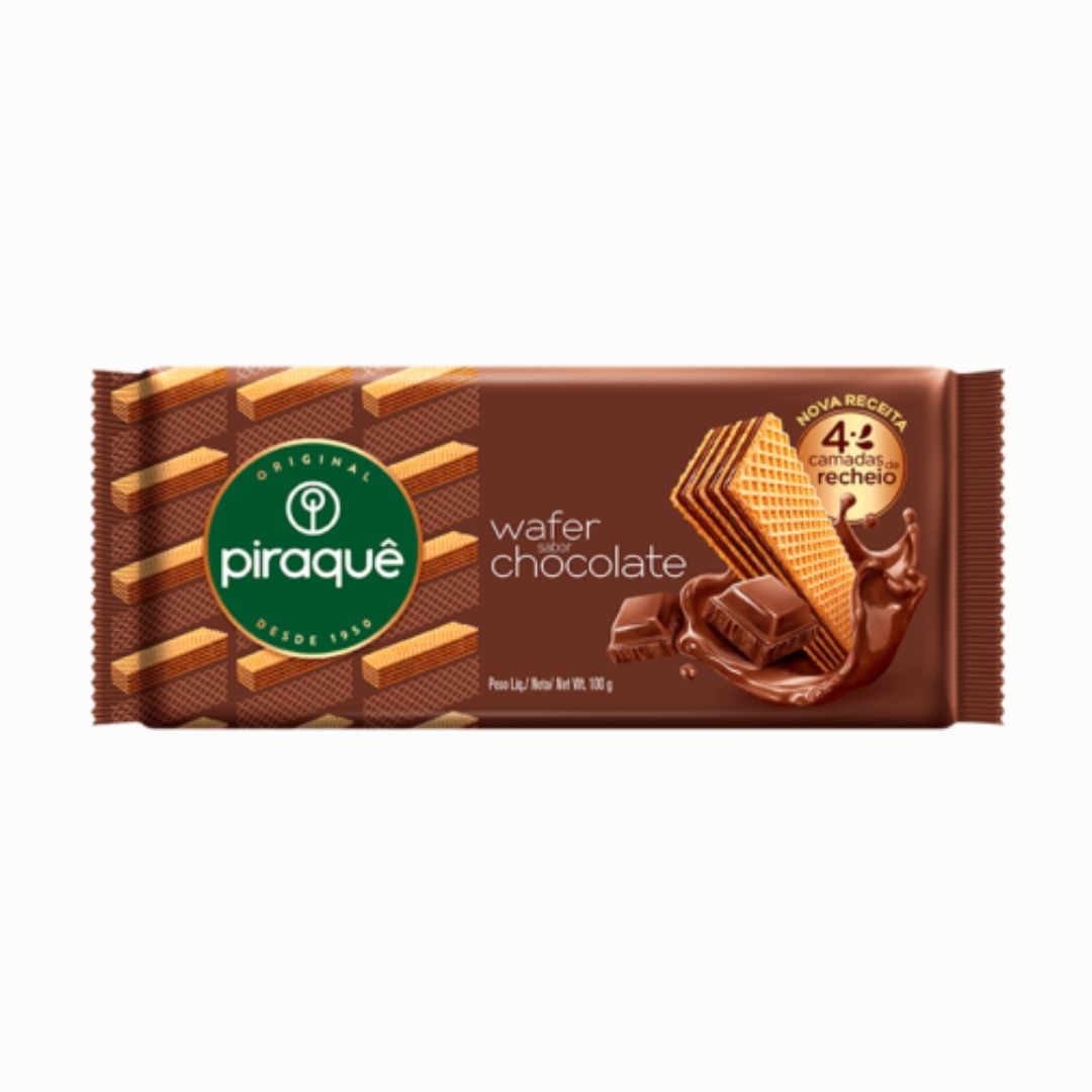 BISCOITO PIRAQUE WAFER 100 G CHOCOLATE