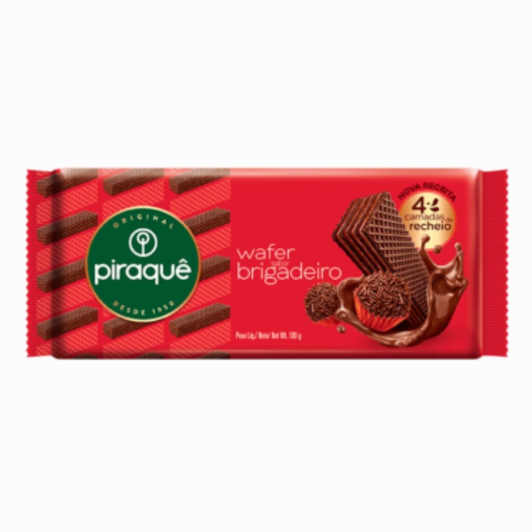 BISCOITO PIRAQUE WAFER 100 G BRIGADEIRO