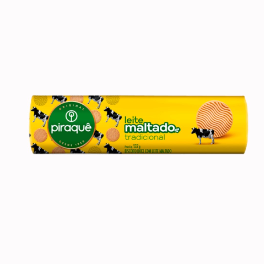 BISCOITO PIRAQUE 132G LEITE MALT